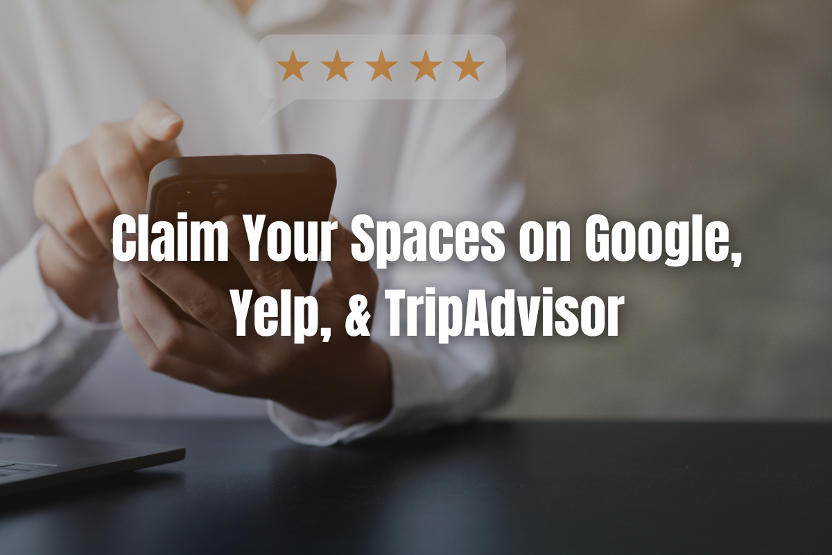 Claim your Spaces Image of a person viewing business listing reviews on a smartphone